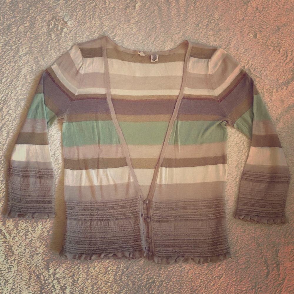 Sheer striped cardigan